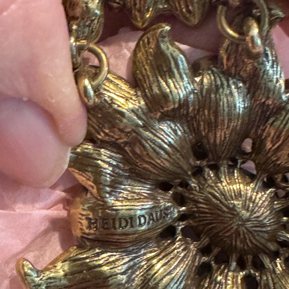 Heidi Daus Blue and Gold Floral Necklace - Picture 6 of 6